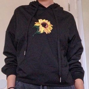 embroidered sunflower hoodie